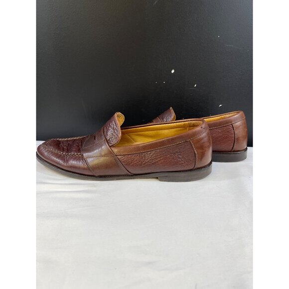 Ernest Hemingway Mens Brown Leather Loafers Size 12M SKU 6393 - Picture 4 of 9